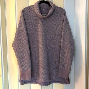 Women’s RBX cowl neck light heather purple textured casual tunic, size 2X